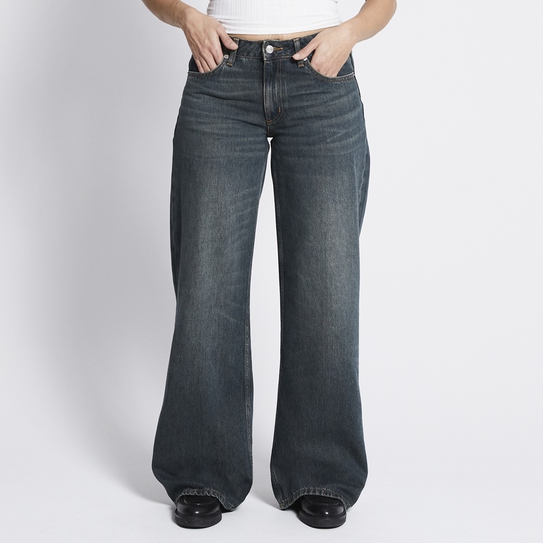 Mid waist wide jeans "Optiwide" Tinted Indigo